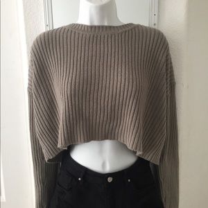 forever 21 beige knit cropped sweater